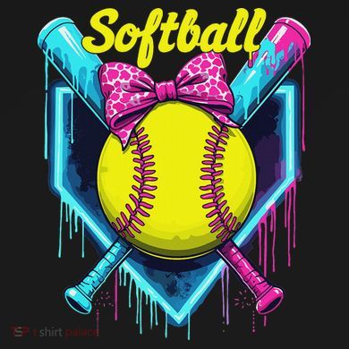 Softball Player Ice Cream Softball Drip V-Neck T-Shirt