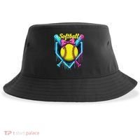 Softball Player Ice Cream Softball Drip Sustainable Bucket Hat thumb 0