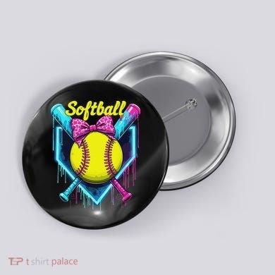 Softball Player Ice Cream Softball Drip Button