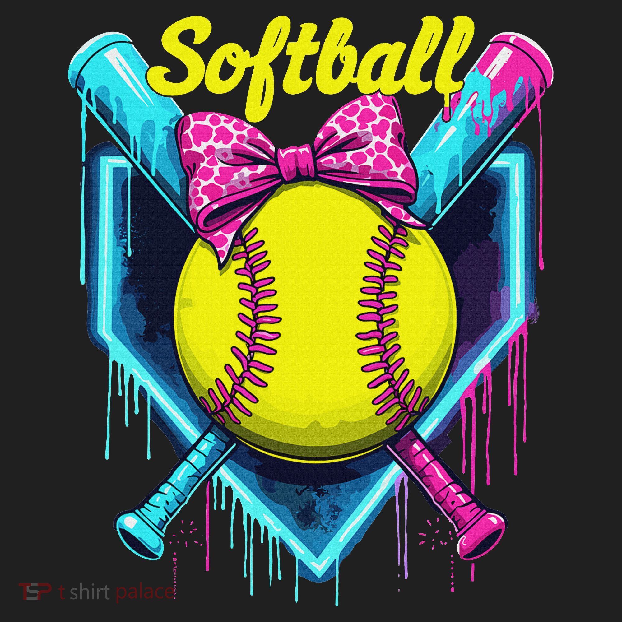 Softball Player Ice Cream Softball Drip Beanie