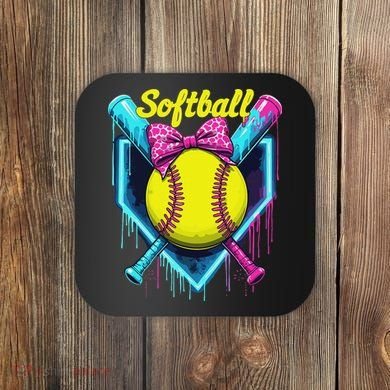 Softball Player Ice Cream Softball Drip Coaster