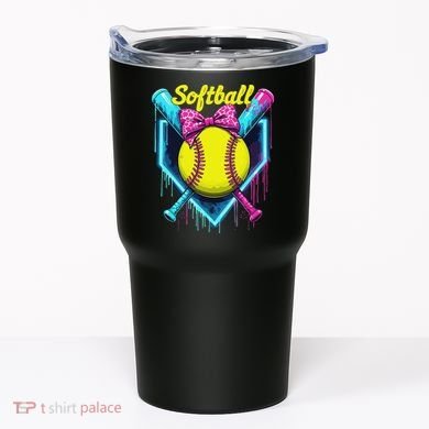 Softball Player Ice Cream Softball Drip Tumbler