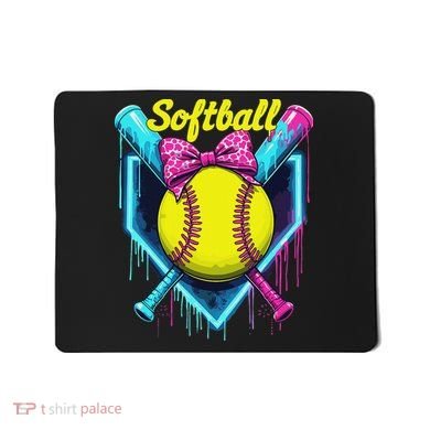 Softball Player Ice Cream Softball Drip Mousepad