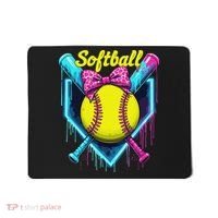 Softball Player Ice Cream Softball Drip Mousepad thumb 0