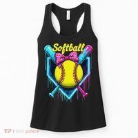 Softball Player Ice Cream Softball Drip Women's Tank Top thumb 0