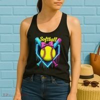 Softball Player Ice Cream Softball Drip Women's Tank Top thumb 2