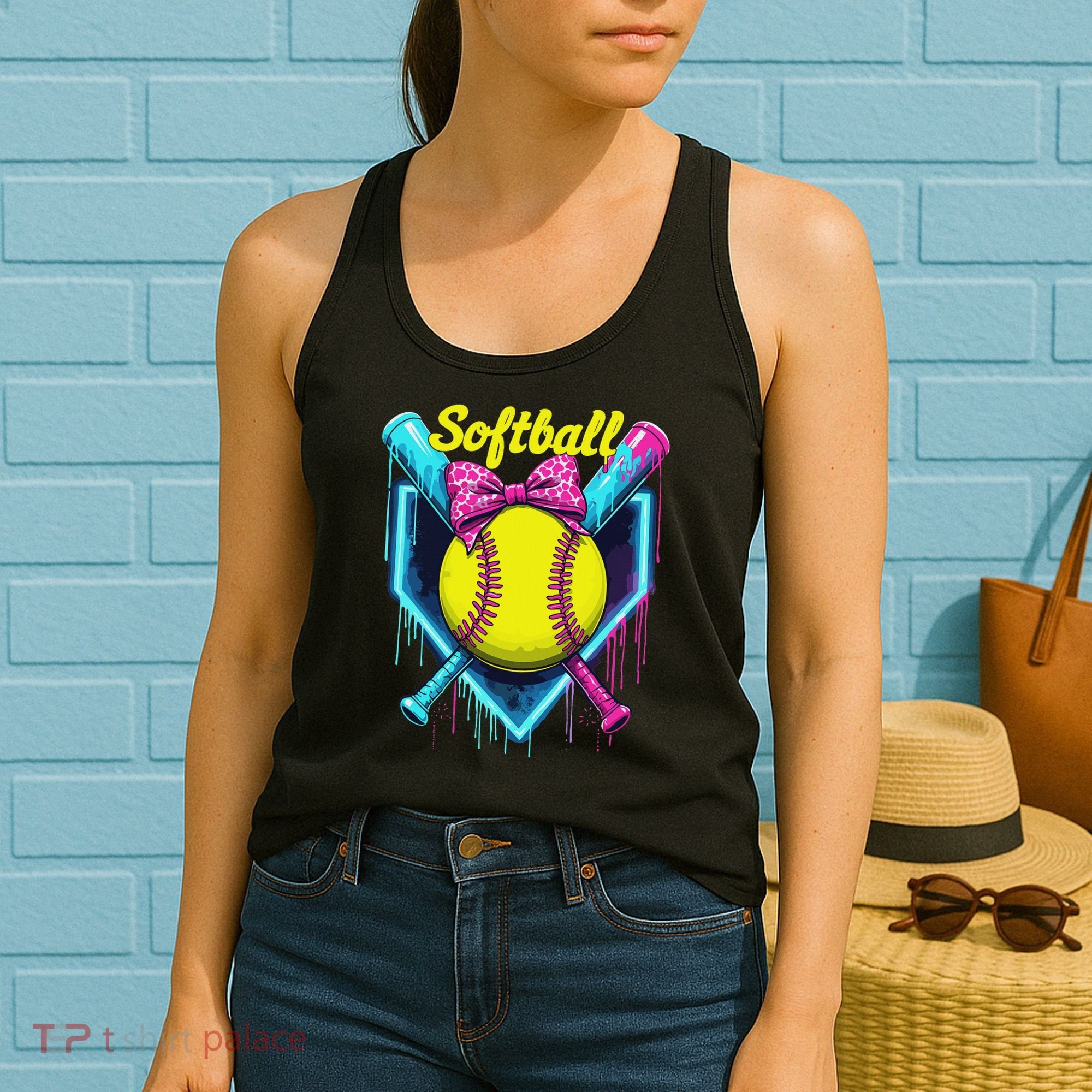 Softball Player Ice Cream Softball Drip Women's Tank Top