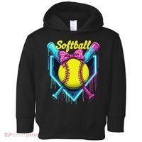Softball Player Ice Cream Softball Drip Toddler Hoodie thumb 0