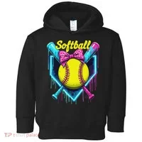Softball Player Ice Cream Softball Drip Toddler Hoodie thumb 0