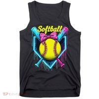 Softball Player Ice Cream Softball Drip Tank Top thumb 0