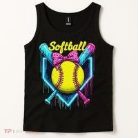 Softball Player Ice Cream Softball Drip Tank Top thumb 2