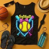 Softball Player Ice Cream Softball Drip Tank Top thumb 4