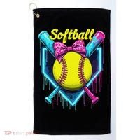 Softball Player Ice Cream Softball Drip Golf Towel thumb 0