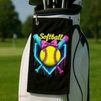 Softball Player Ice Cream Softball Drip Golf Towel thumb 2