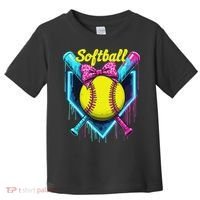Softball Player Ice Cream Softball Drip Toddler T-Shirt thumb 0