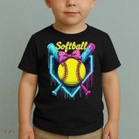 Softball Player Ice Cream Softball Drip Toddler T-Shirt thumb 2