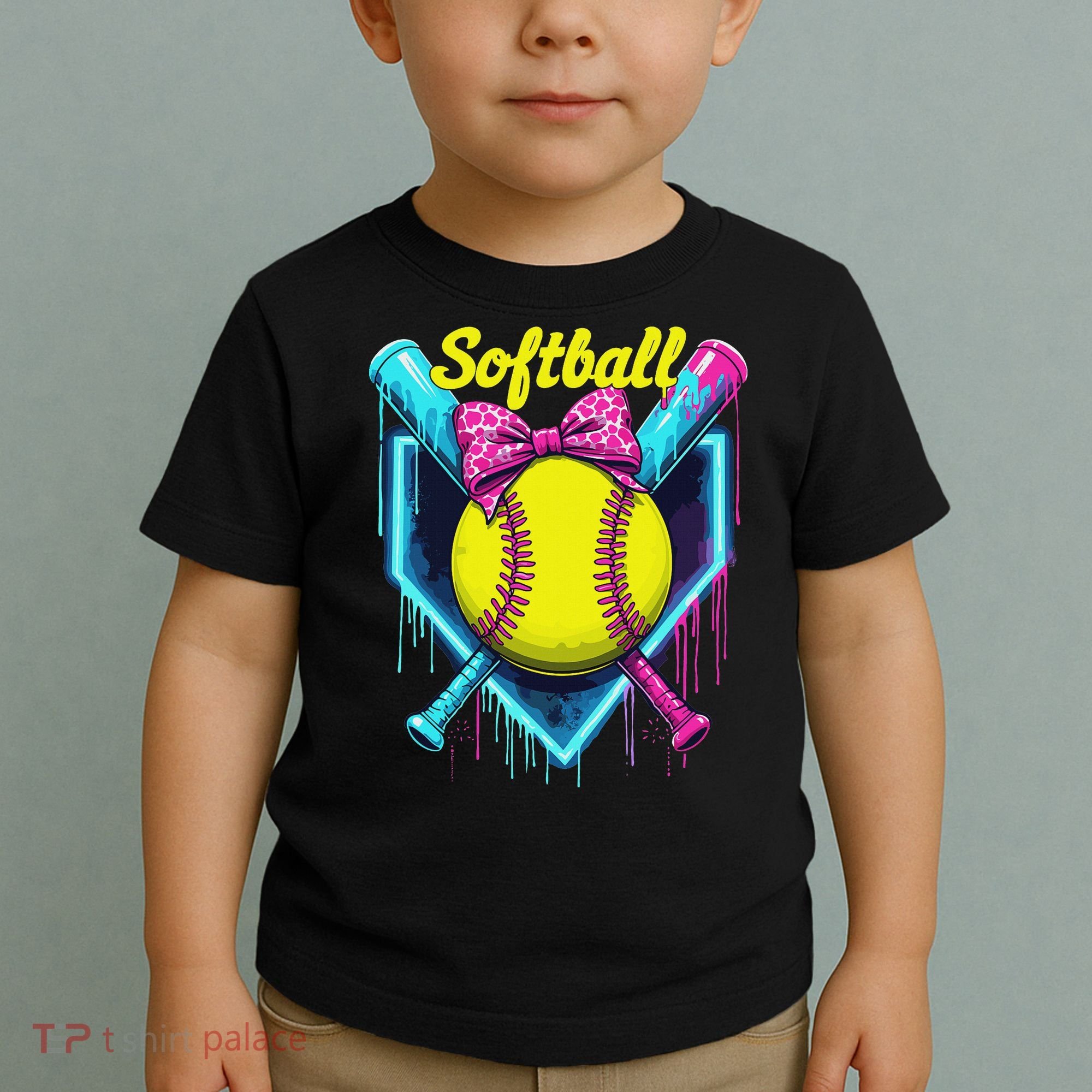 Softball Player Ice Cream Softball Drip Toddler T-Shirt