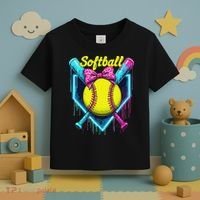 Softball Player Ice Cream Softball Drip Toddler T-Shirt thumb 3