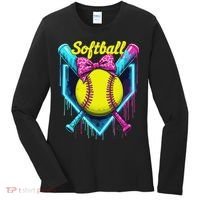 Softball Player Ice Cream Softball Drip Women's Long Sleeve Shirt thumb 0