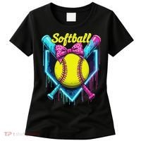 Softball Player Ice Cream Softball Drip Women's T-Shirt thumb 0