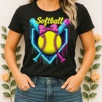 Softball Player Ice Cream Softball Drip Women's T-Shirt thumb 2