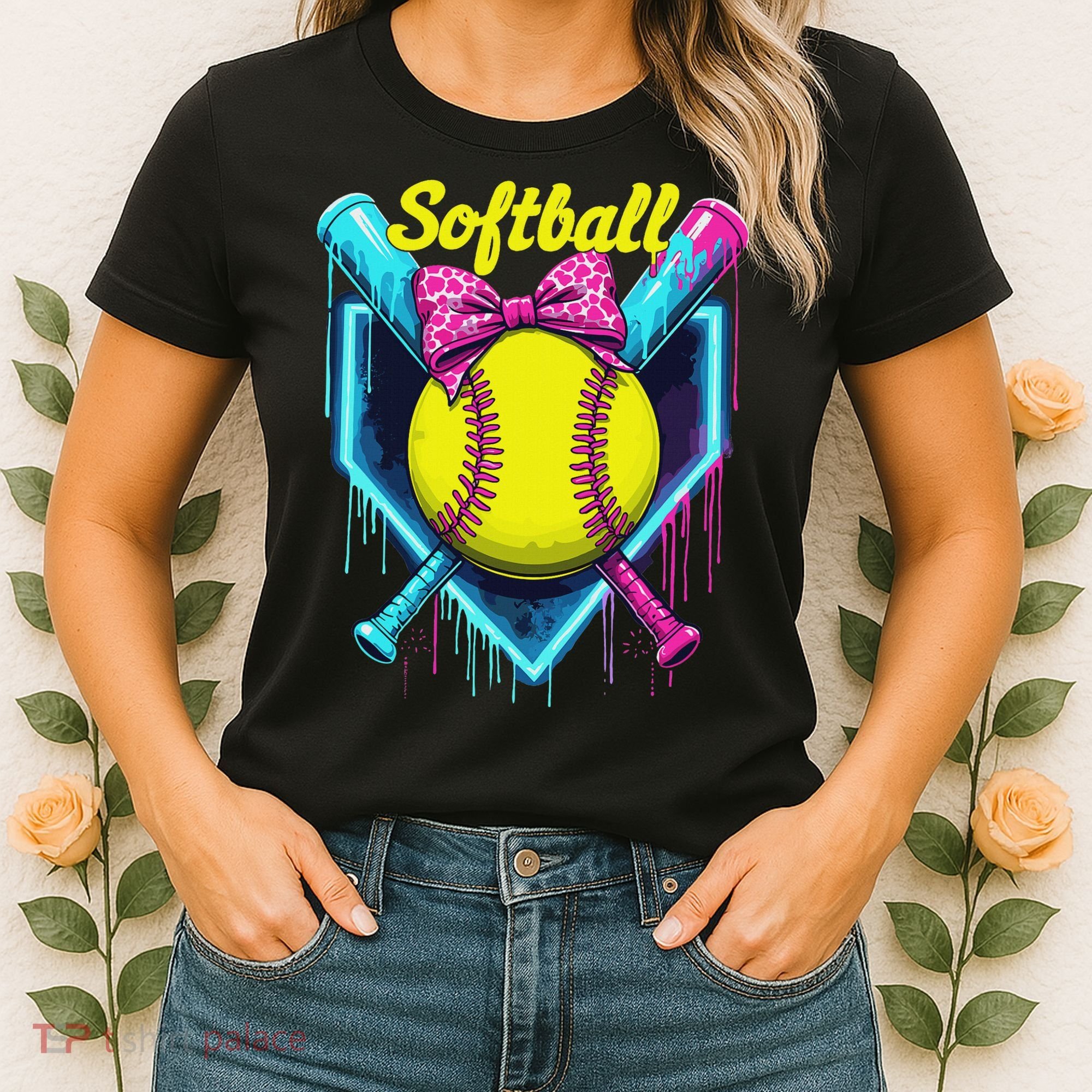 Softball Player Ice Cream Softball Drip Women's T-Shirt