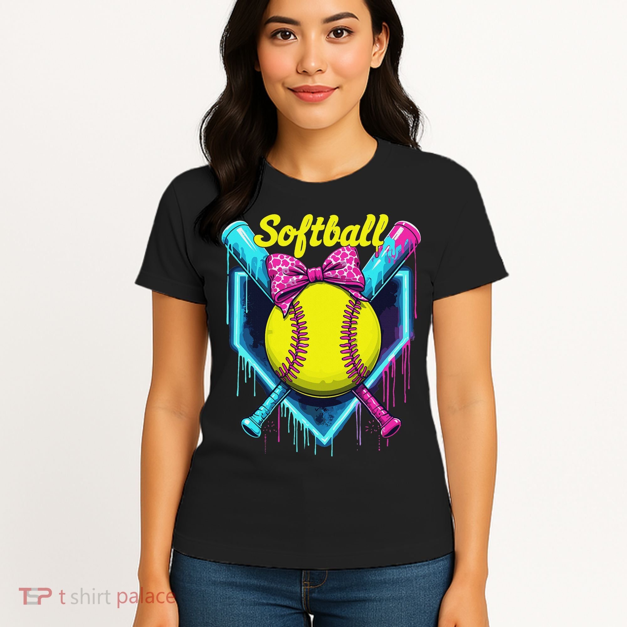Softball Player Ice Cream Softball Drip Women's T-Shirt