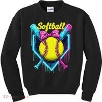 Softball Player Ice Cream Softball Drip Kids Sweatshirt thumb 0