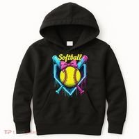 Softball Player Ice Cream Softball Drip Kids Hoodie thumb 0