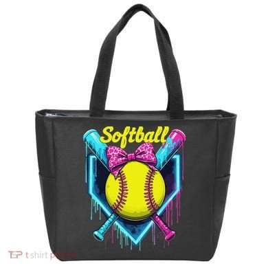 Softball Player Ice Cream Softball Drip Tote Bag