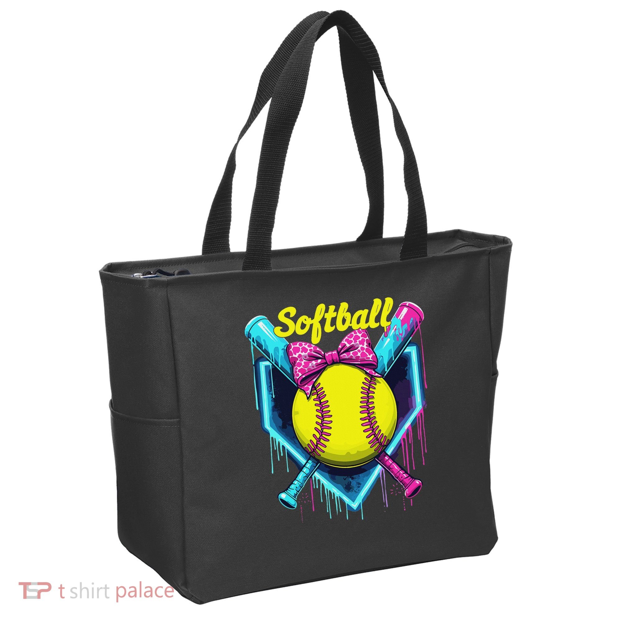 Softball Player Ice Cream Softball Drip Tote Bag