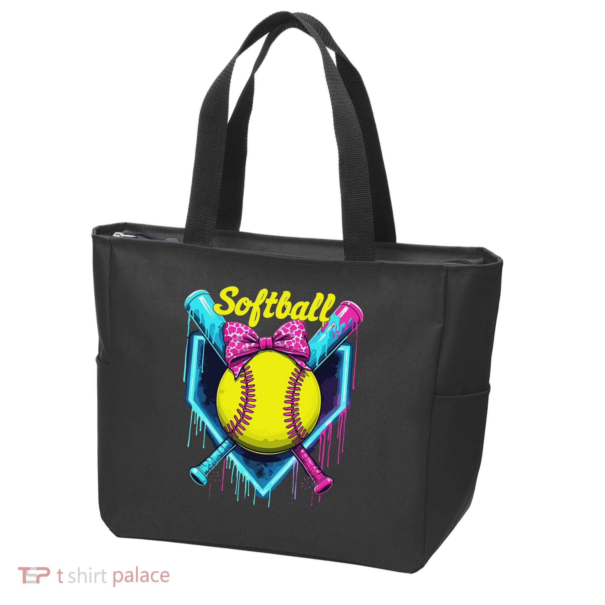 Softball Player Ice Cream Softball Drip Tote Bag