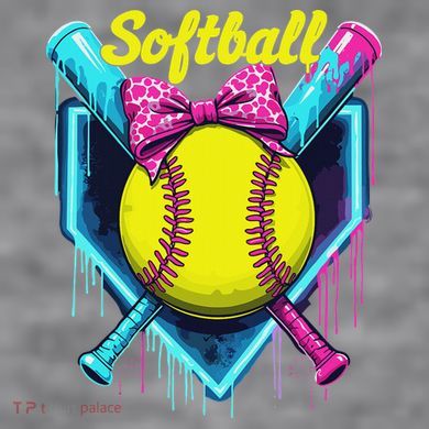 Softball Player Ice Cream Softball Drip Women's Racerback Cropped Tank