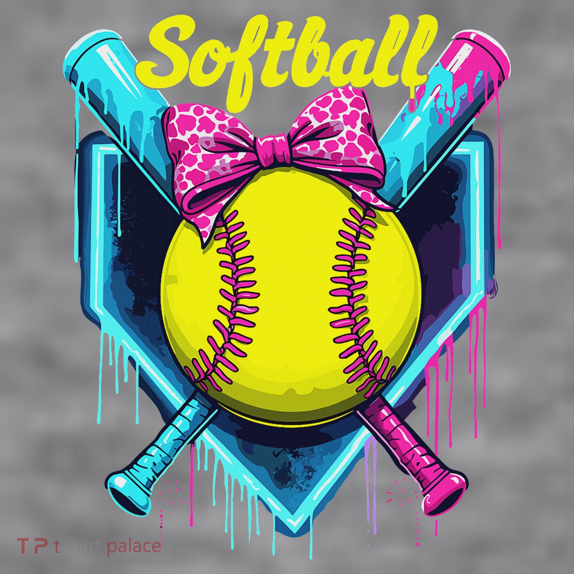 Softball Player Ice Cream Softball Drip Women's Racerback Cropped Tank