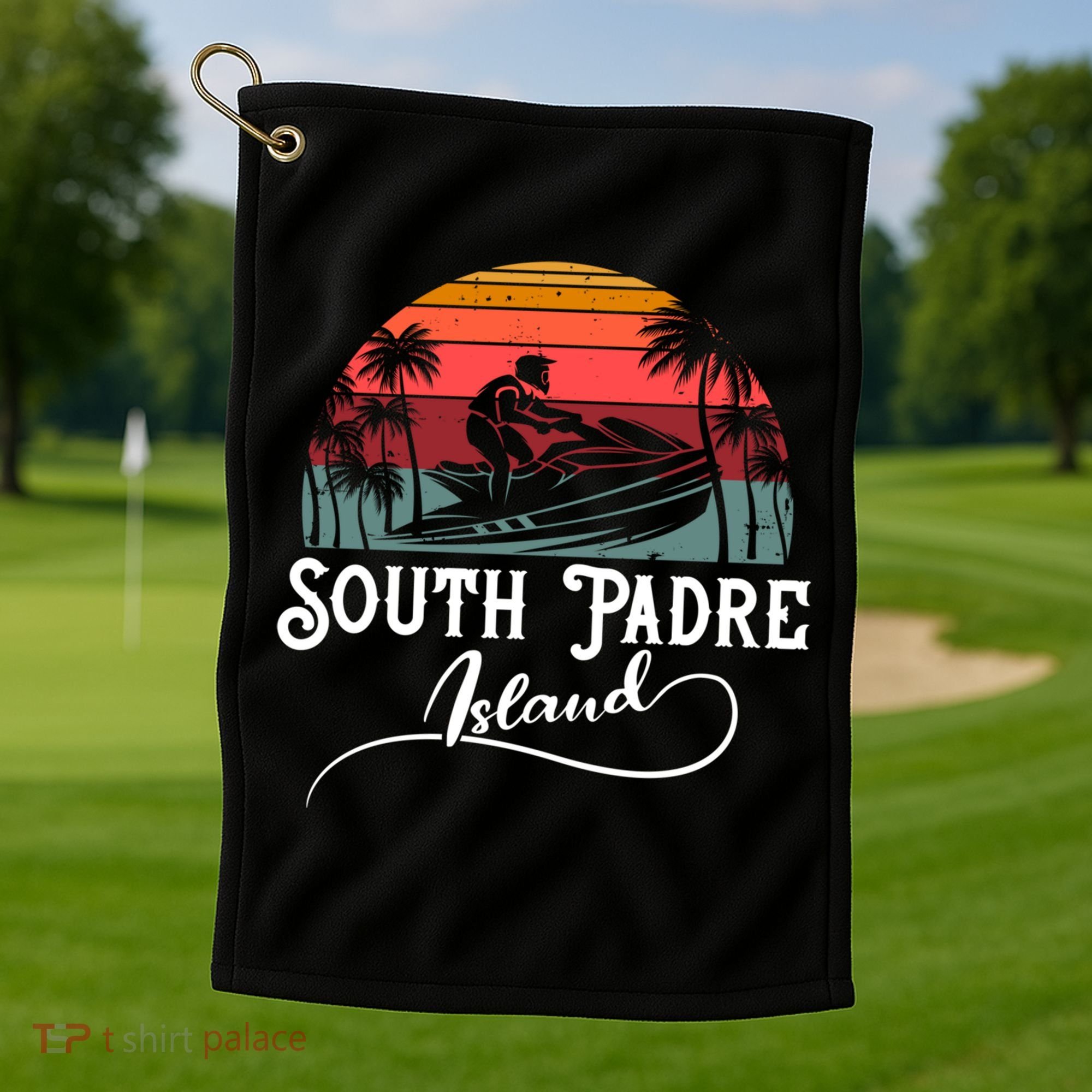 South Padre Island Jet Ski Lover Great Gift Golf Towel