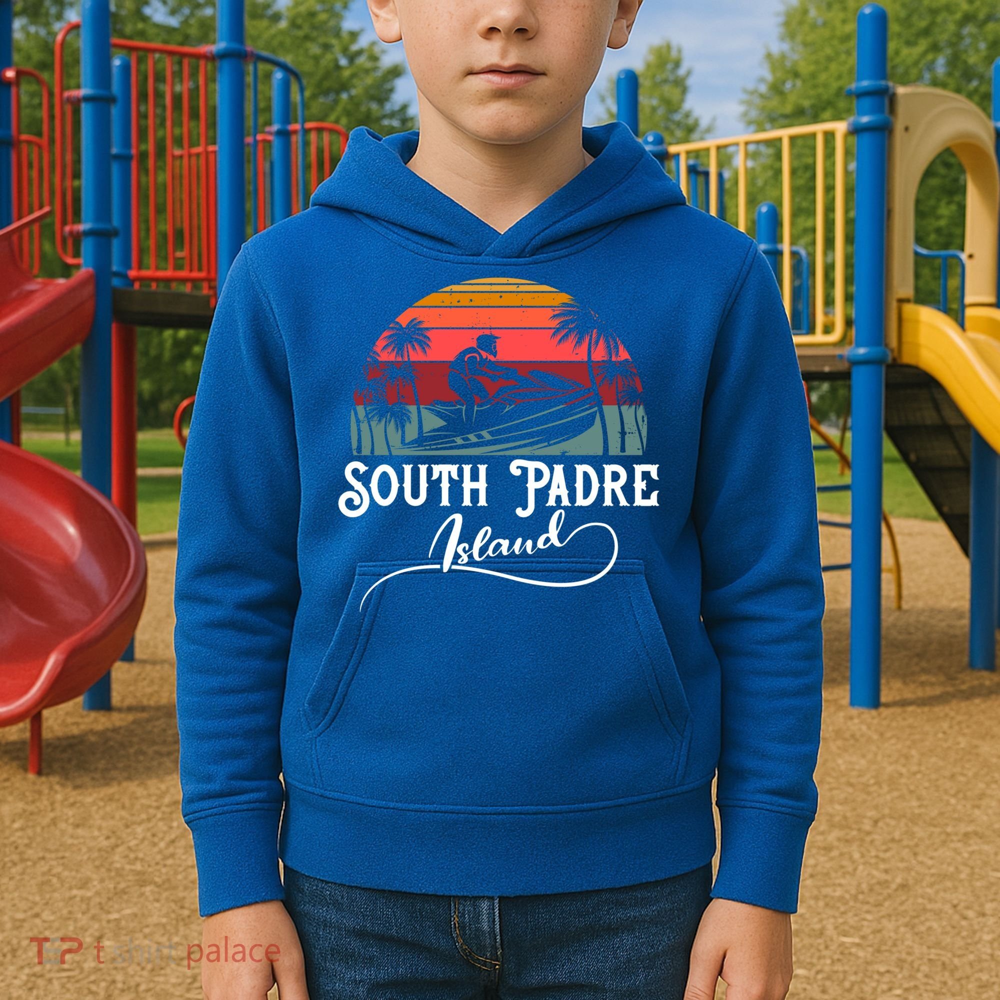 South Padre Island Jet Ski Lover Great Gift Kids Hoodie