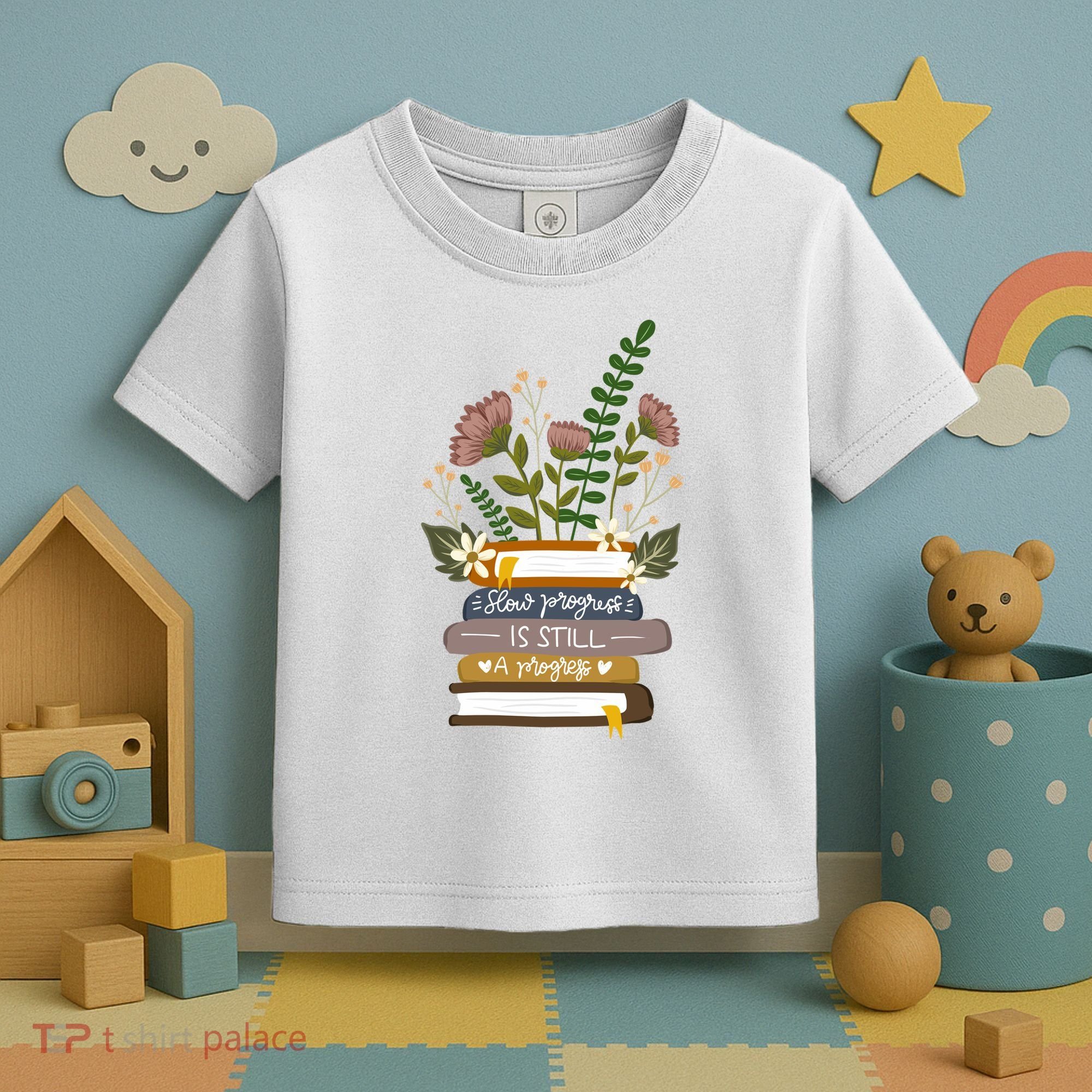 Slow Progress Is Still Progress Book Lover Toddler T-Shirt