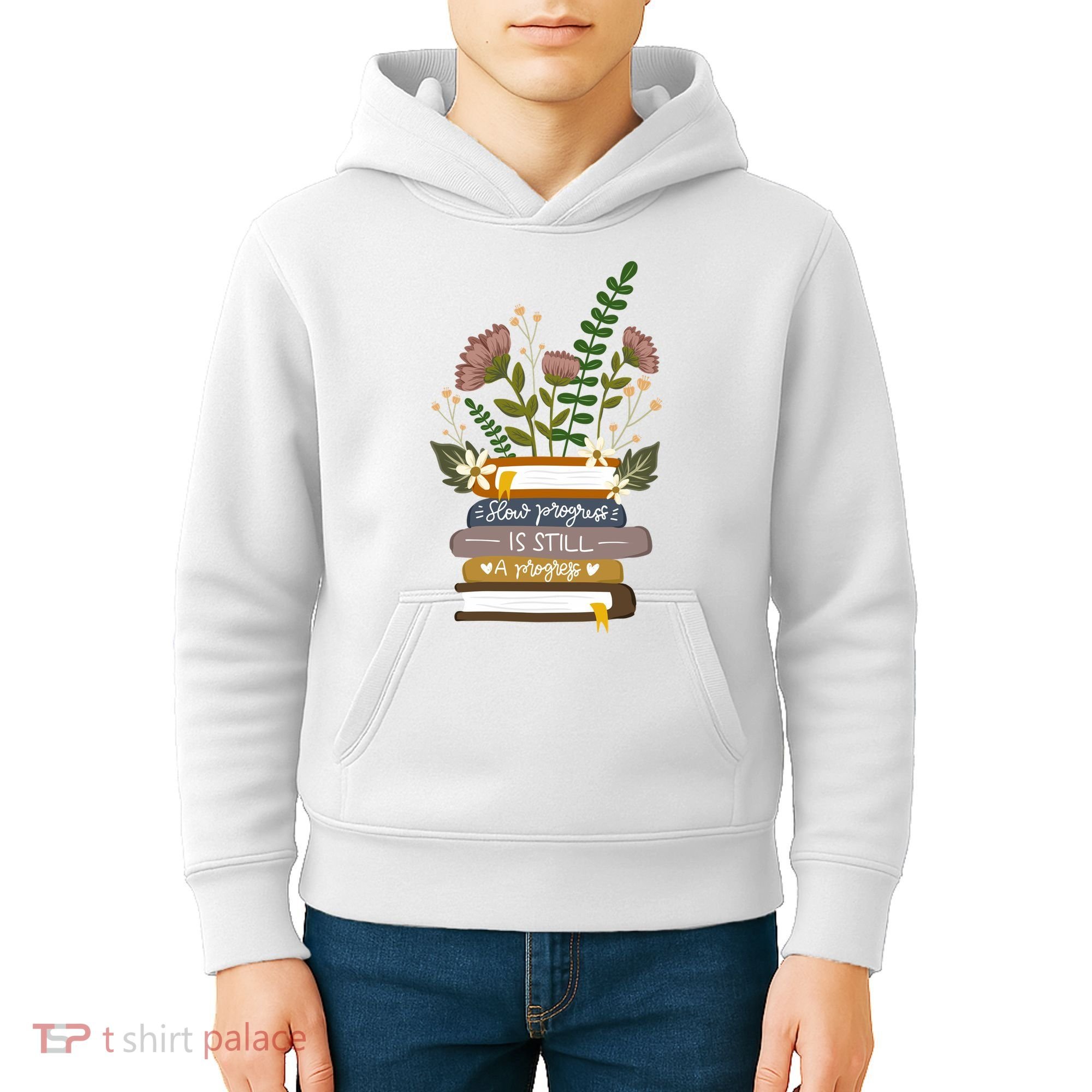 Slow Progress Is Still Progress Book Lover Kids Hoodie