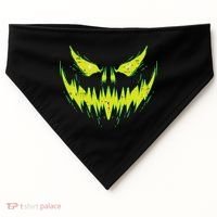 Scary Pumpkin Jack O Lantern Face Halloween USA-Made Doggie Bandana thumb 0