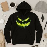 Scary Pumpkin Jack O Lantern Face Halloween Hoodie thumb 3