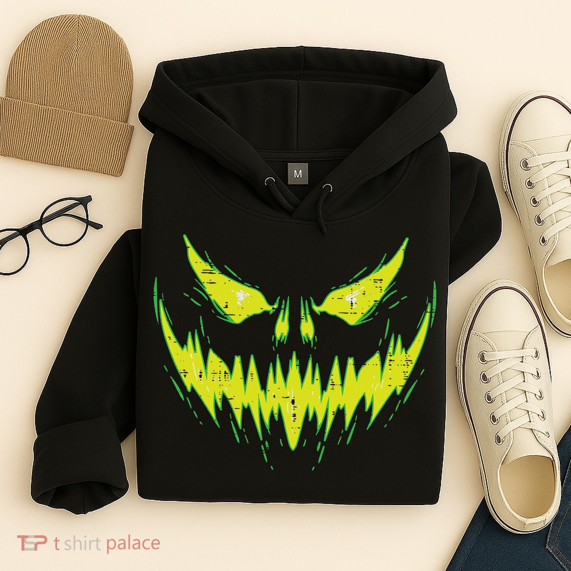 Scary Pumpkin Jack O Lantern Face Halloween Hoodie