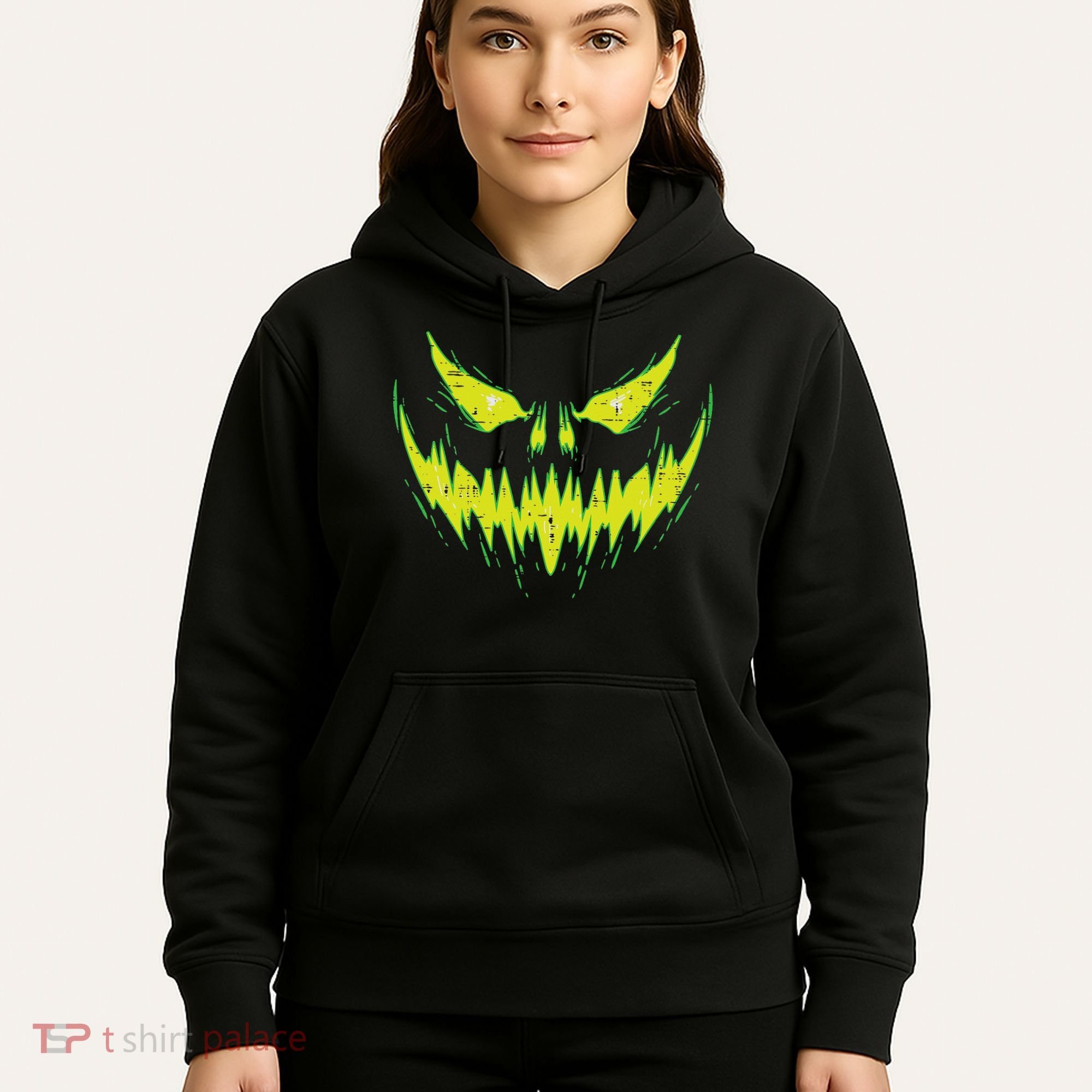Scary Pumpkin Jack O Lantern Face Halloween Hoodie