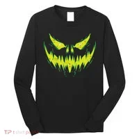 Scary Pumpkin Jack O Lantern Face Halloween Long Sleeve Shirt thumb 0
