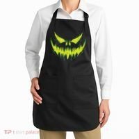 Scary Pumpkin Jack O Lantern Face Halloween Apron thumb 2