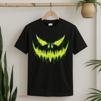 Scary Pumpkin Jack O Lantern Face Halloween T-Shirt thumb 2