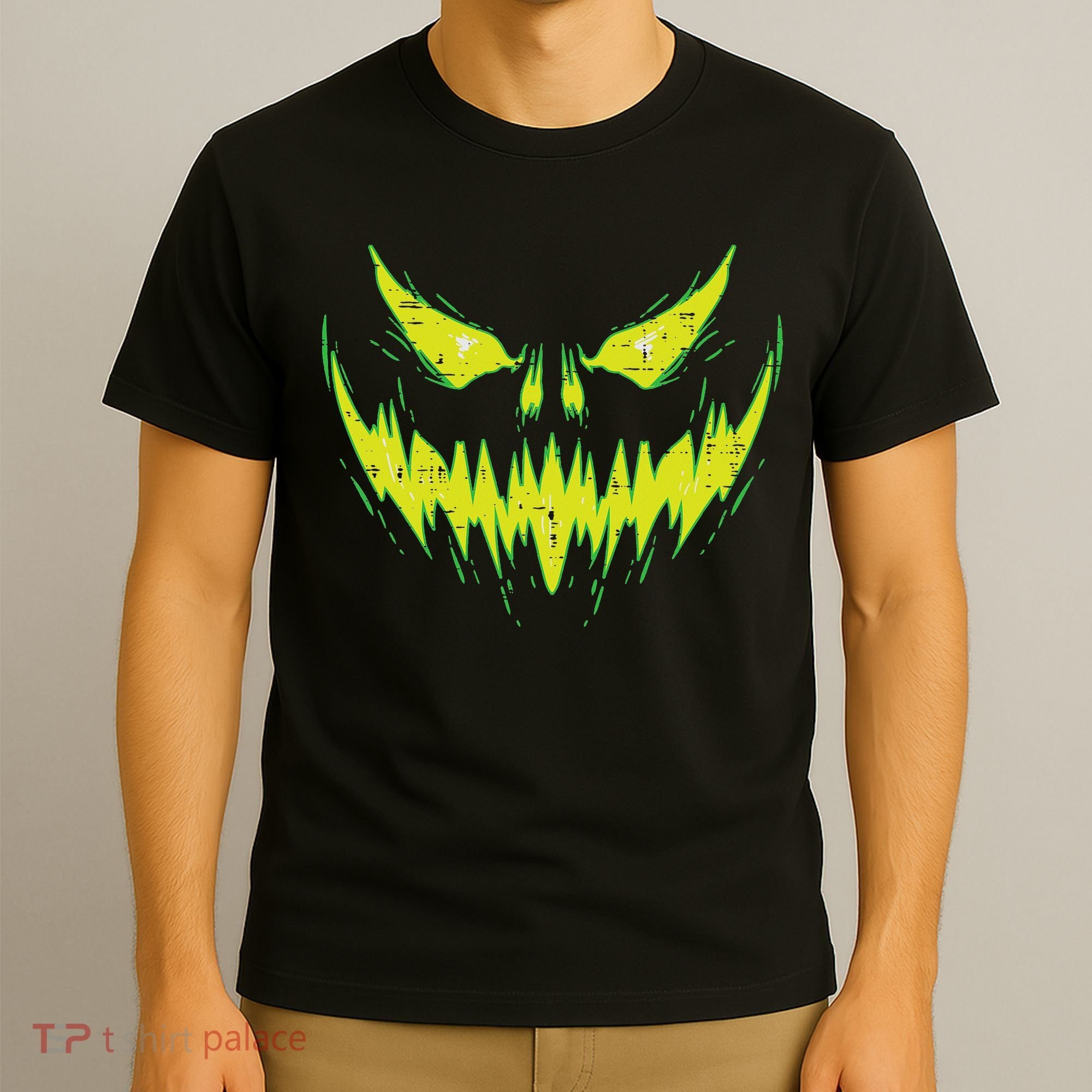 Scary Pumpkin Jack O Lantern Face Halloween T-Shirt