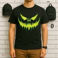 Scary Pumpkin Jack O Lantern Face Halloween T-Shirt thumb 6
