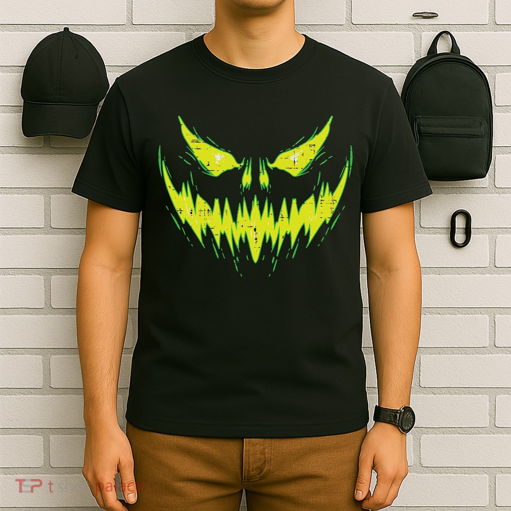 Scary Pumpkin Jack O Lantern Face Halloween T-Shirt