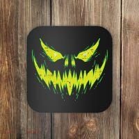 Scary Pumpkin Jack O Lantern Face Halloween Coaster thumb 0