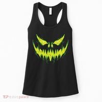 Scary Pumpkin Jack O Lantern Face Halloween Women's Tank Top thumb 0